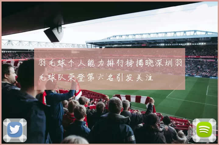 羽毛球个人能力排行榜揭晓深圳羽毛球队荣登第六名引发关注